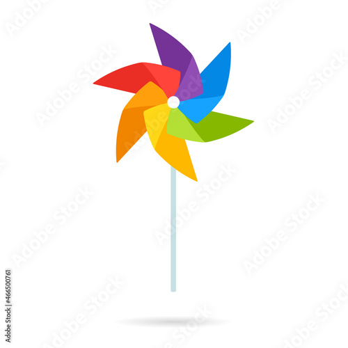 Rainbow pinwheel icon. Clipart image isolated on white background