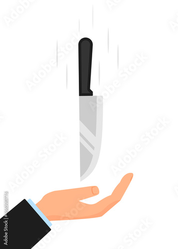 Catching falling knife image. Clipart image