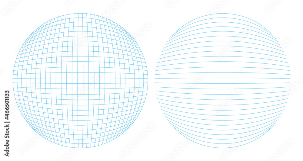 青い地球イメージのシンプルな立体的線画球体アイコンベクターイラスト素材 Stock Vector Adobe Stock