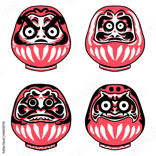 Flat Japan Daruma Doll Vector Design Illustration