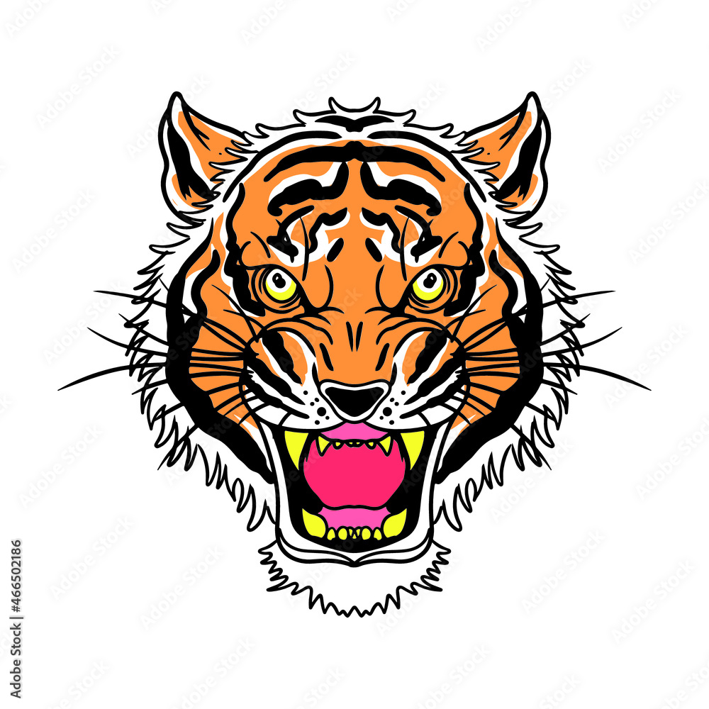 Wild Tiger Animal Vector Design Illustration