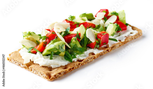 Rye crispbread isolated on white