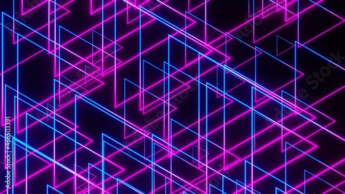 3d render, abstract fashion background, purple blue glowing neon frame gradient
