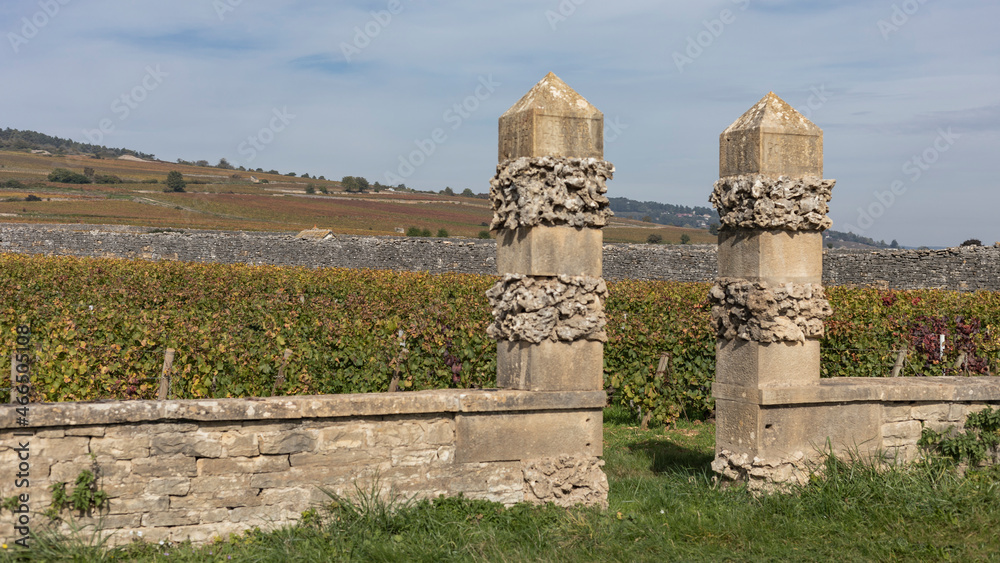 Gateway to the walled vineyards of the Burgundy region