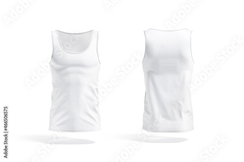 Canvastavla Blank white tank top mockup, front and back view