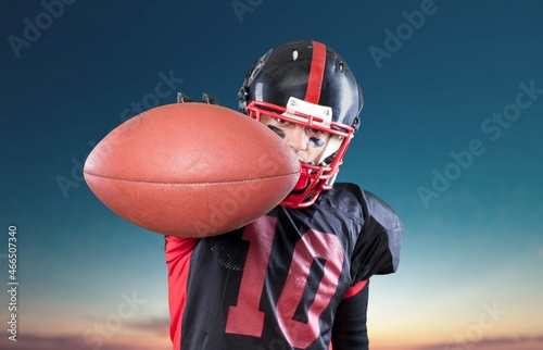 Young man play American football