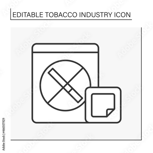  Nicotine patch line icon. Patch helps stop nicotine cravings. Trying to quit smoking.Tobacco industry concept. Isolated vector illustration. Editable stroke