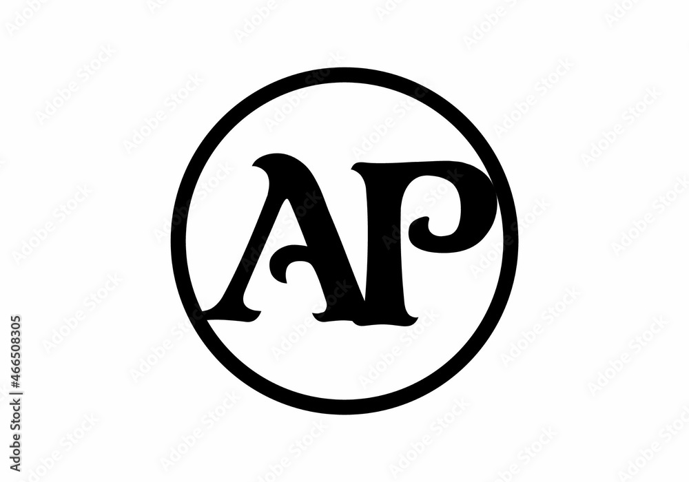 Simple and clean graphic of AP initial letter Simple and clean graphic of AP initial letter