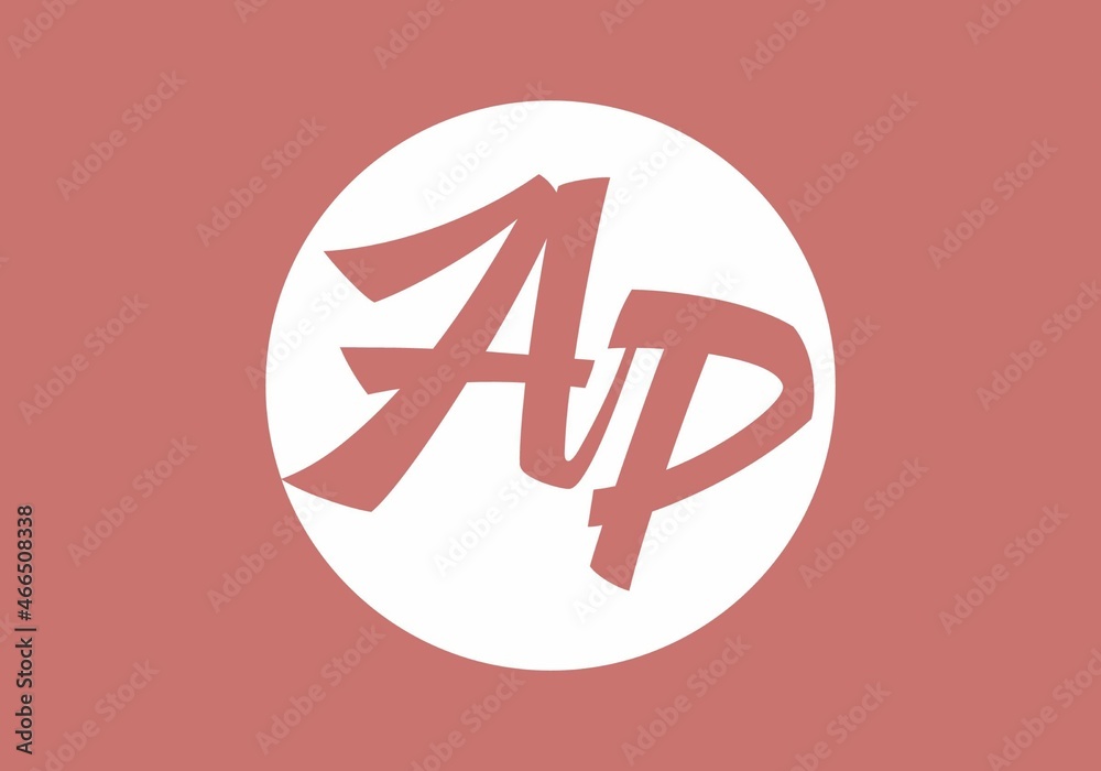 Simple and clean graphic of AP initial letter Simple and clean graphic of AP initial letter