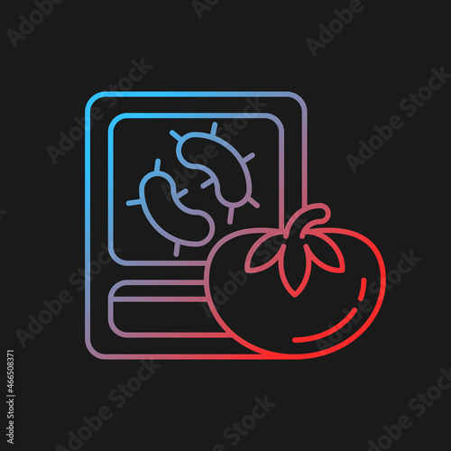 PCR food testing gradient vector icon for dark theme. Human pathogen. Polymerase chain reaction method. Food analysis. Thin line color symbol. Modern style pictogram. Vector isolated outline drawing