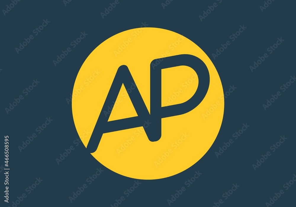 Simple and clean graphic of AP initial letter Simple and clean graphic of AP initial letter