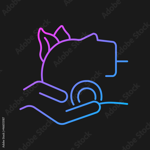 Craniosacral therapy gradient vector icon for dark theme. Relieve tightness in head. Alternative therapy. Thin line color symbol. Modern style pictogram. Vector isolated outline drawing