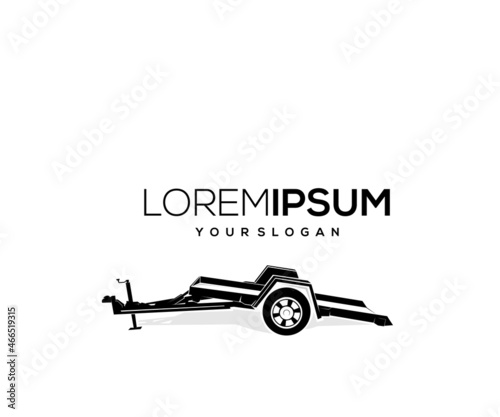 silhouette design logo vector trailer