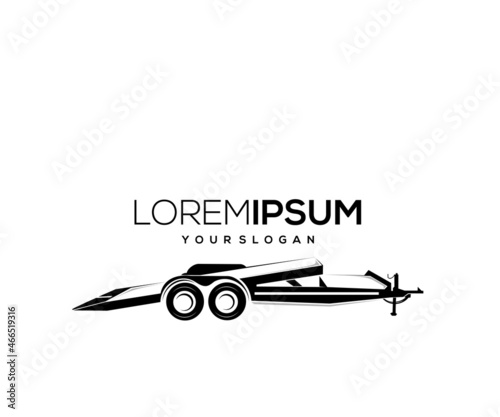silhouette logo design icon trailer