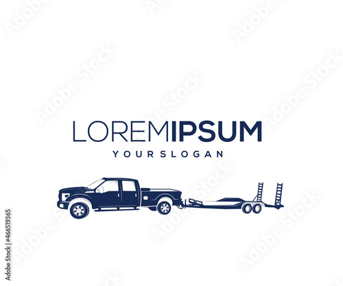 vector logo design silhouette trailer car