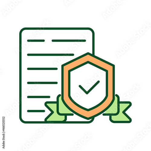 Legal permission RGB color icon. Official form of approval. Legislative consent. Formal agreement. Giving official permission. Isolated vector illustration. Simple filled line drawing