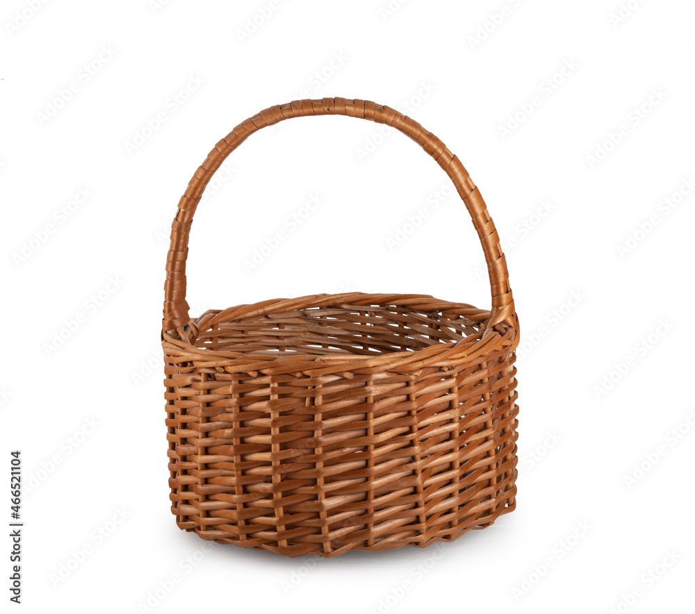 Red apples in a basket on a white background Red apples in a basket on a white background