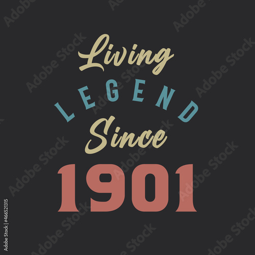 Living Legend since 1901  Born in 1901 vintage design vector