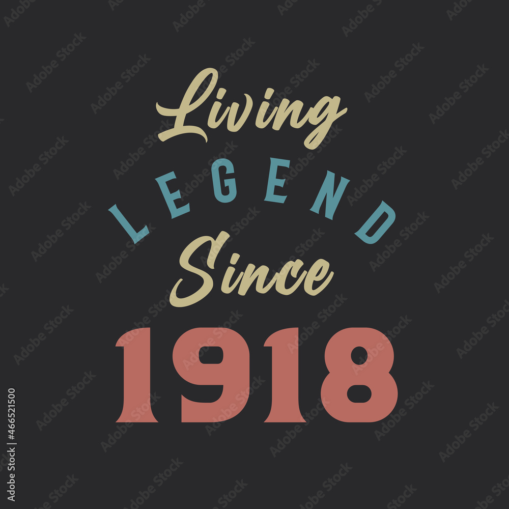 Living Legend since 1918, Born in 1918 vintage design vector