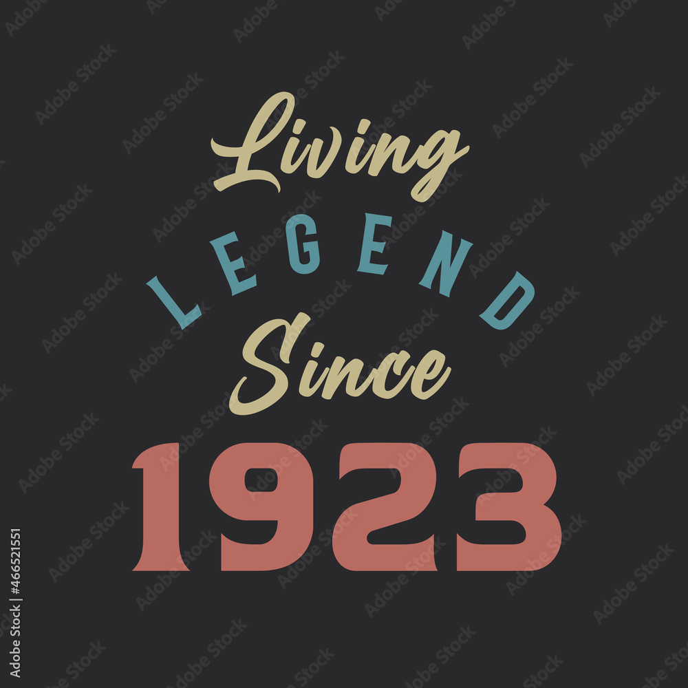 Living Legend since 1923, Born in 1923 vintage design vector