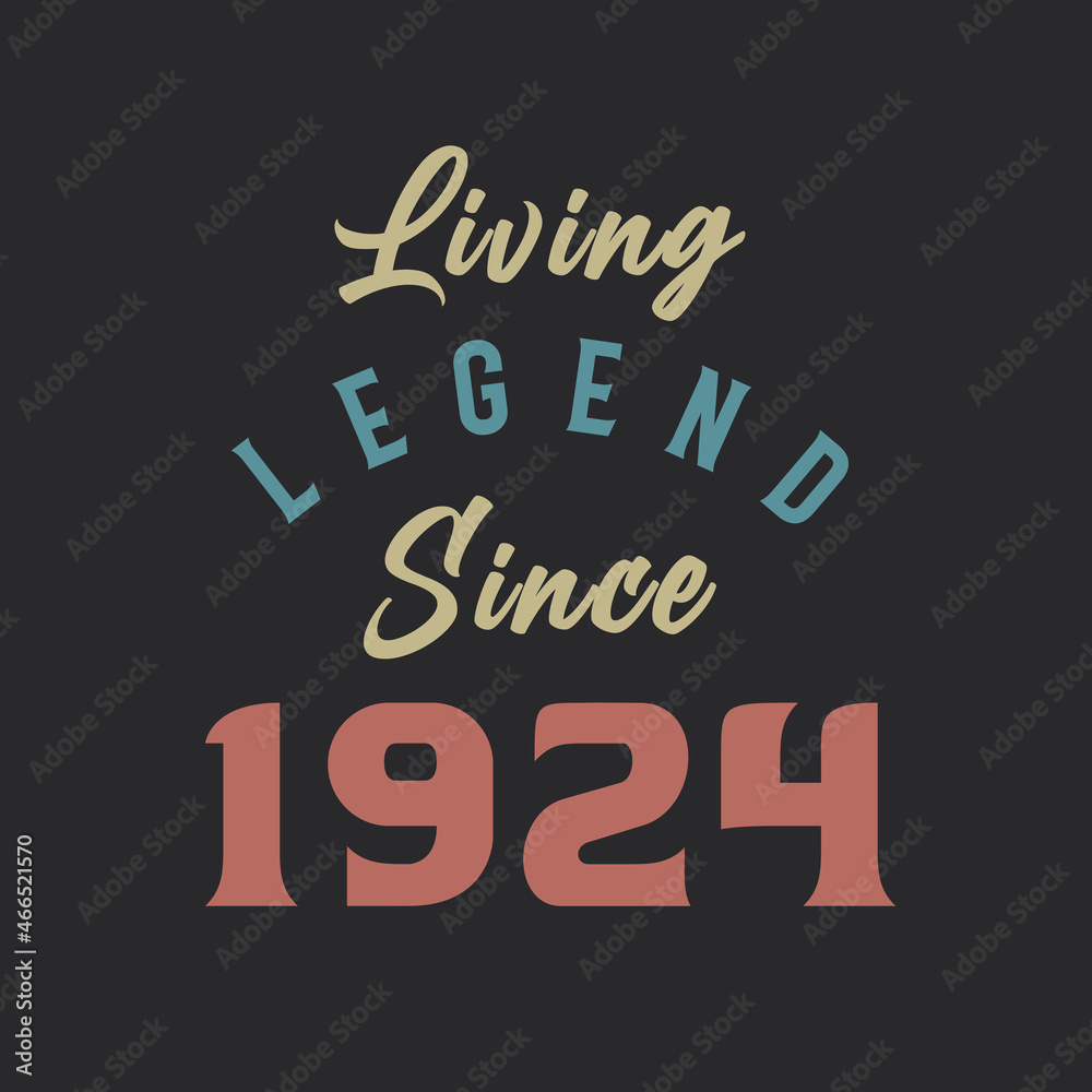 Living Legend since 1924, Born in 1924 vintage design vector