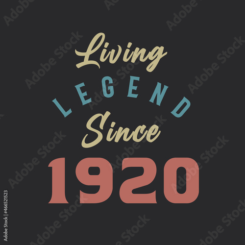 Living Legend since 1920, Born in 1920 vintage design vector