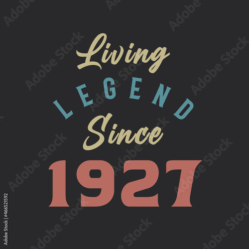 Living Legend since 1927  Born in 1927 vintage design vector