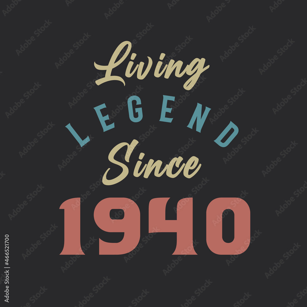 Living Legend since 1940, Born in 1940 vintage design vector