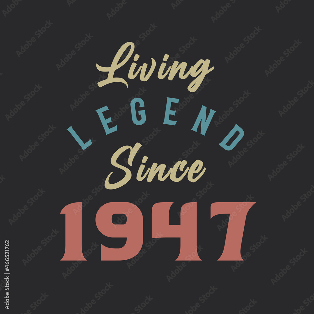 Living Legend since 1947, Born in 1947 vintage design vector