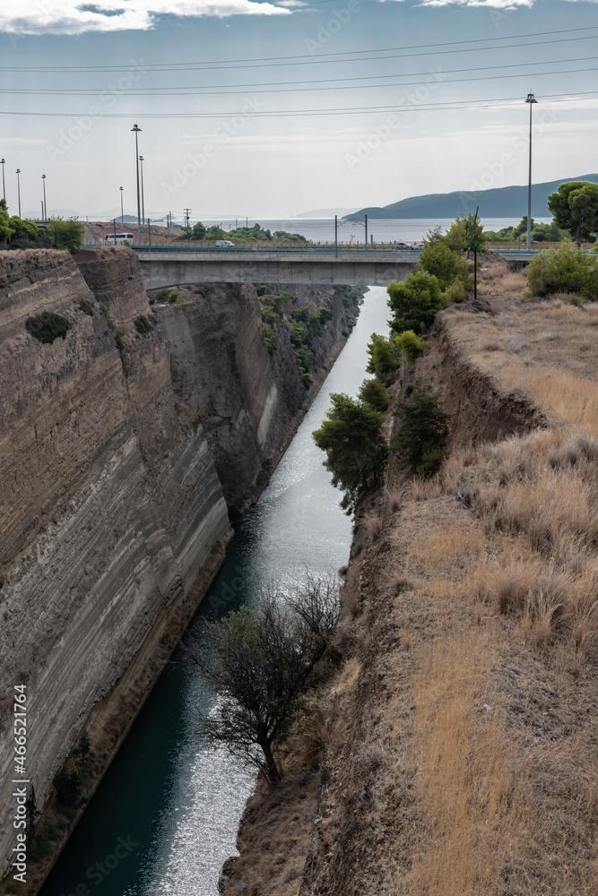 Morning on the banks of the Corinth Canal