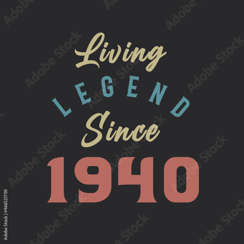 Living Legend since 1940, Born in 1940 vintage design vector