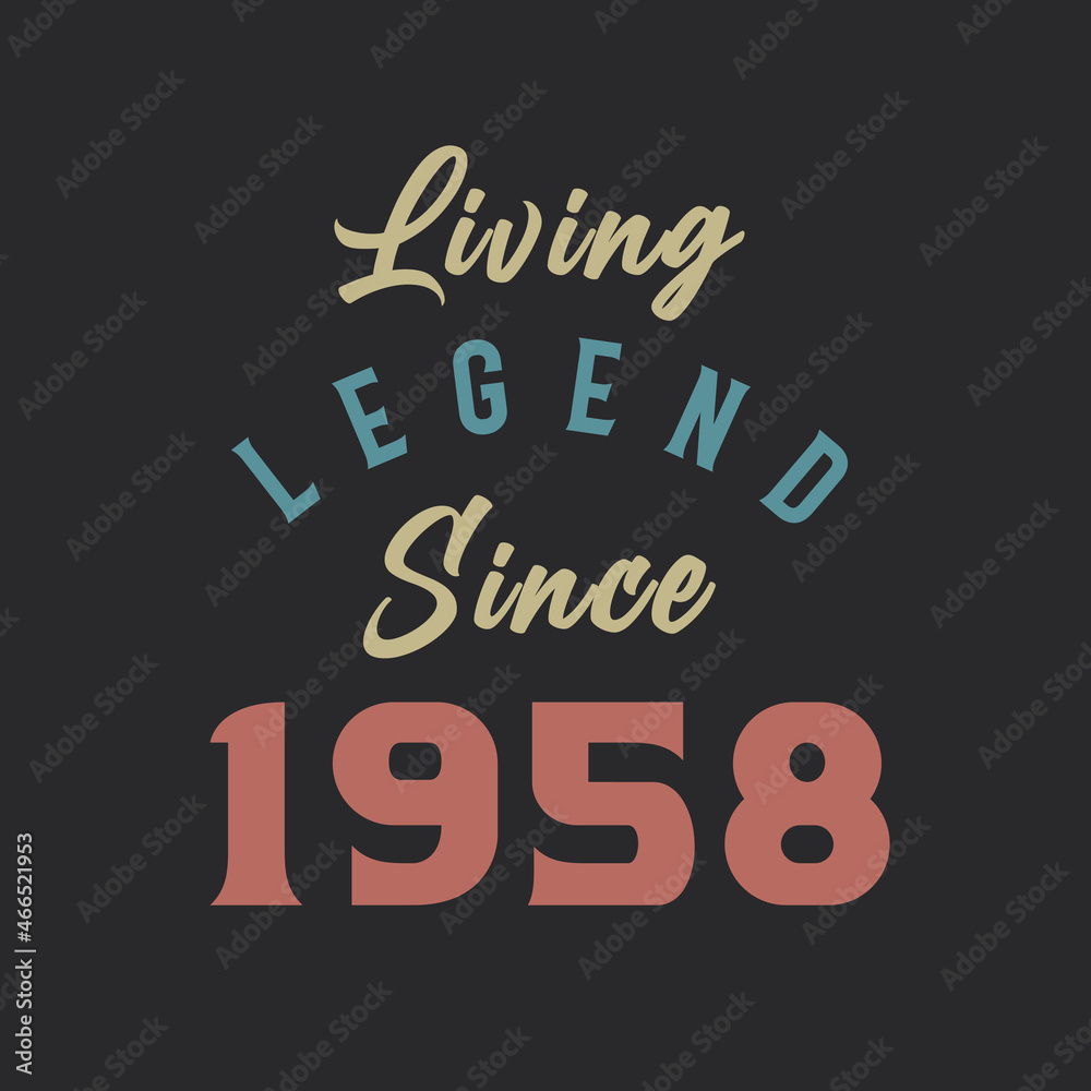 Living Legend since 1958, Born in 1958 vintage design vector