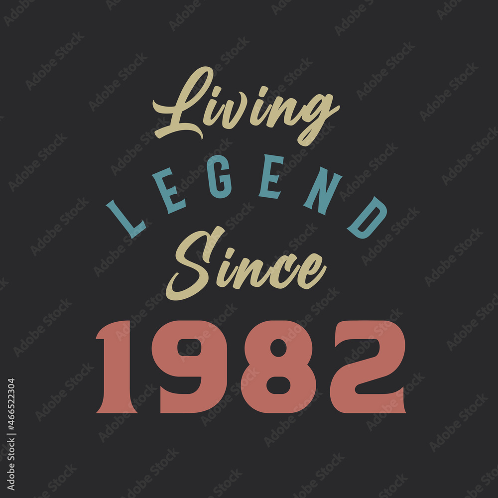 Naklejka premium Living Legend since 1982, Born in 1982 vintage design vector