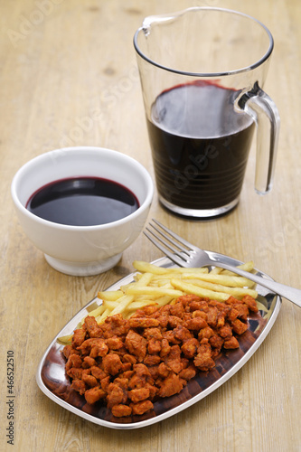 Zorza Gallega is pork minced meat dish mixed with spices before becoming chorizos. Spanish Galician cuisine photo