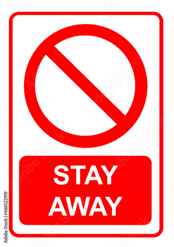Stay away keep 2 metres away from other people to stop the spread of coronavirus sign