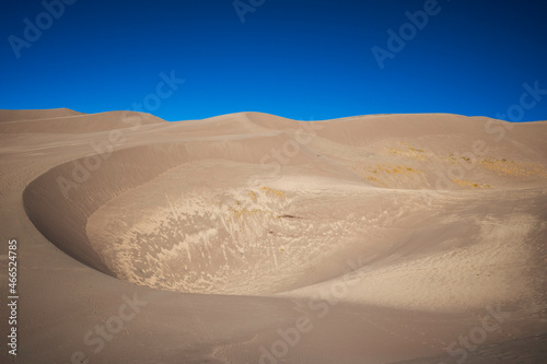 Giant Sand Bowl in Desert Landscape at the Great Sand Dunes National Park  Colorado