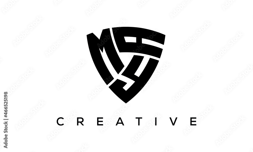 MYA letters logo, security Shield logo vector MYA letters logo, security Shield logo vector
