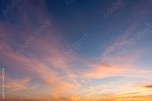 dramatic bright saturated cloudy sunset or sunrise © yelantsevv