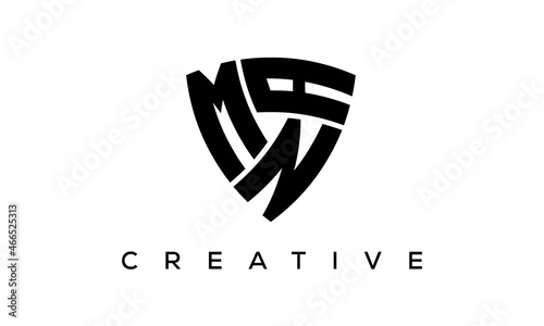 MNA letters logo, security Shield logo vector