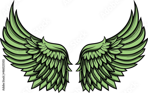 Hand drawn two wings vector illustration.