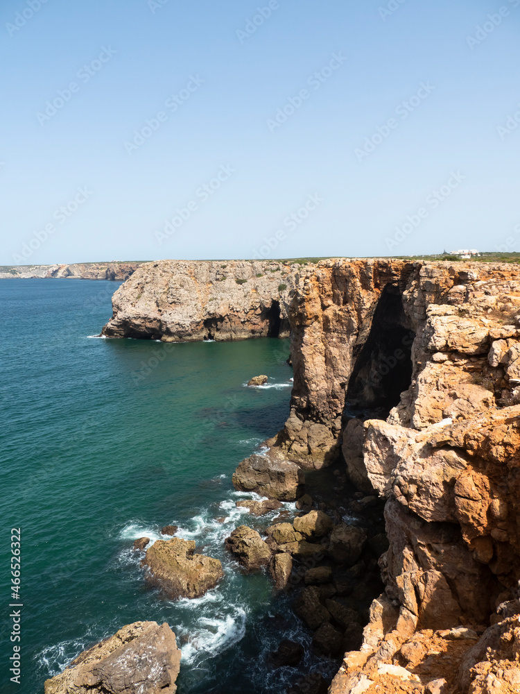Portugal, the Algarve, Sagres, cliffs at Praia do Tonel Sagres