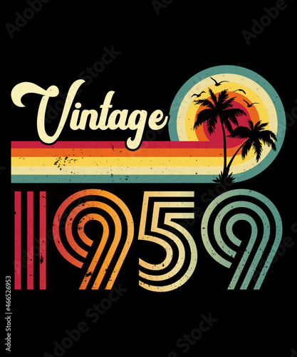 Vintage 1959 Birthday T-shirt Design 