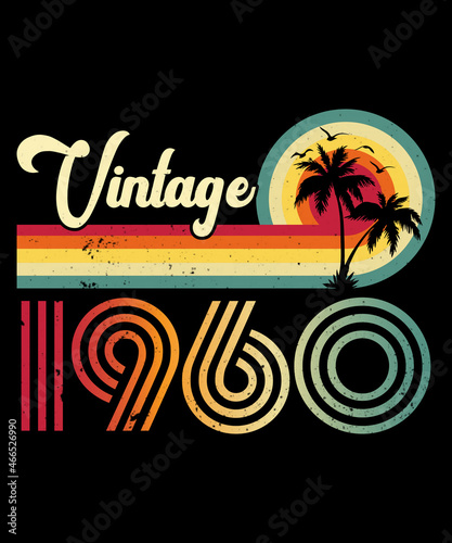 Vintage 1960 Birthday T-shirt Design	