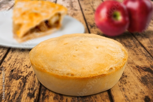 Homemade Organic Apple Pie Dessert on a desk