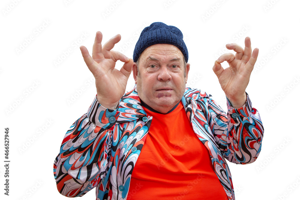 Naklejka premium Old man having fun