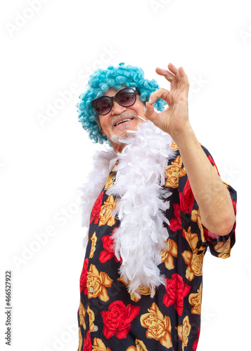 Old man having fun