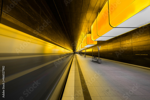 Hamburg Subway in colorful station photo