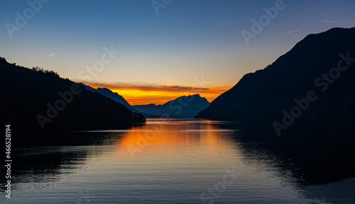 sunrise over the lake of luzerne