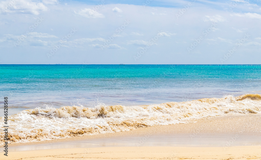 Tropical mexican beach waves turquoise water Playa del Carmen Mexico. Tropical mexican beach waves turquoise water Playa del Carmen Mexico.