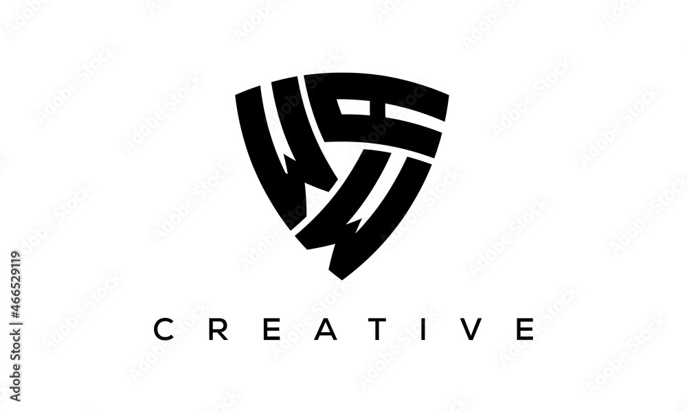 WWA letters logo, security Shield logo vector WWA letters logo, security Shield logo vector
